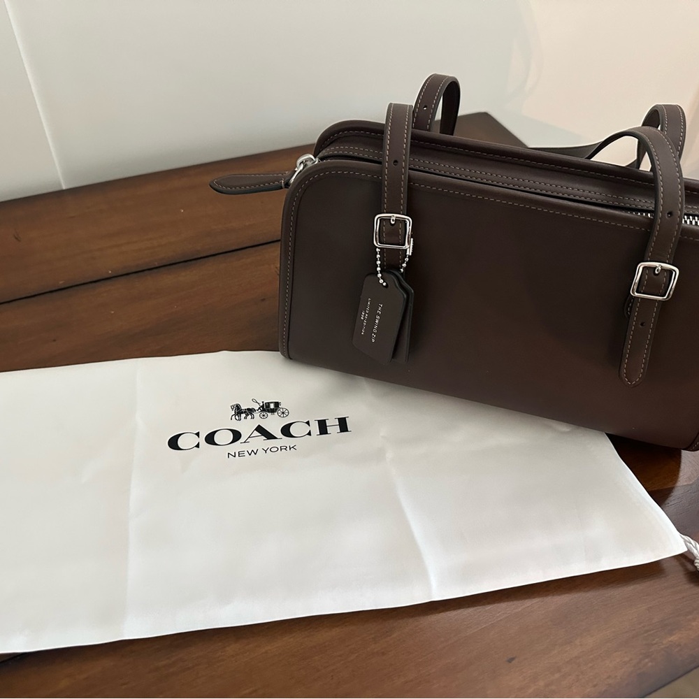 Coach Swing Zip in Maple with Silver Hardware